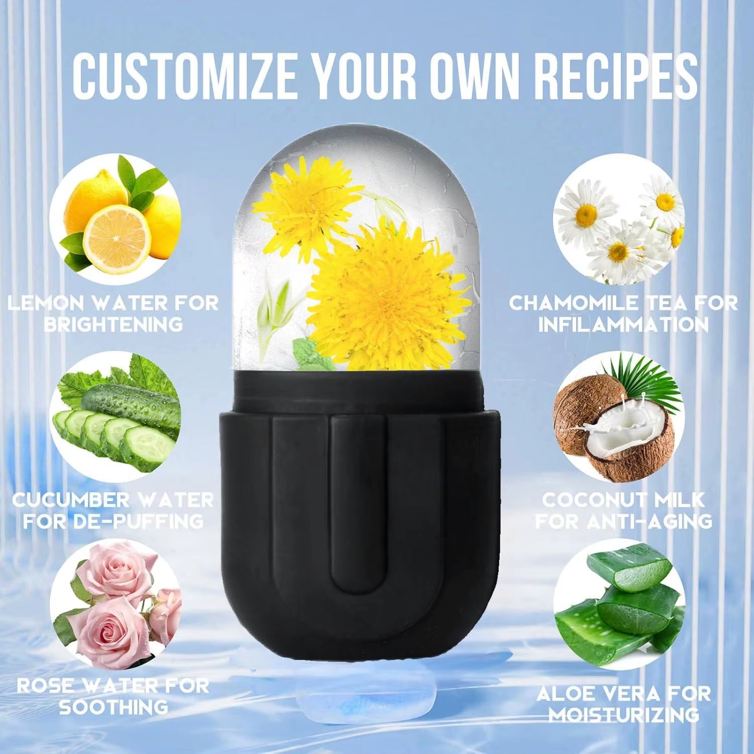 1 Face and Eye Ice Roller, Upgraded Ice Face Beauty Ice Roller, Ice Face Block, Face Massage, Silicone Ice Mold