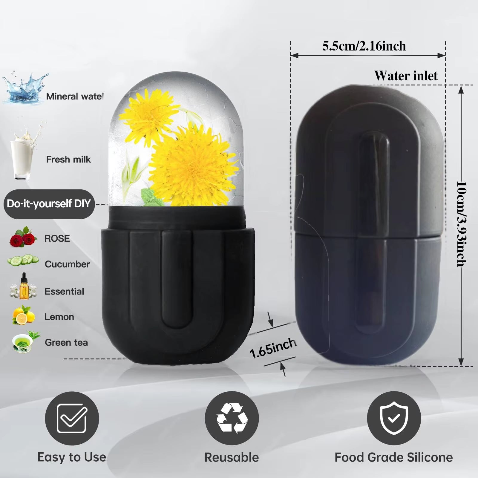 1 Face and Eye Ice Roller, Upgraded Ice Face Beauty Ice Roller, Ice Face Block, Face Massage, Silicone Ice Mold