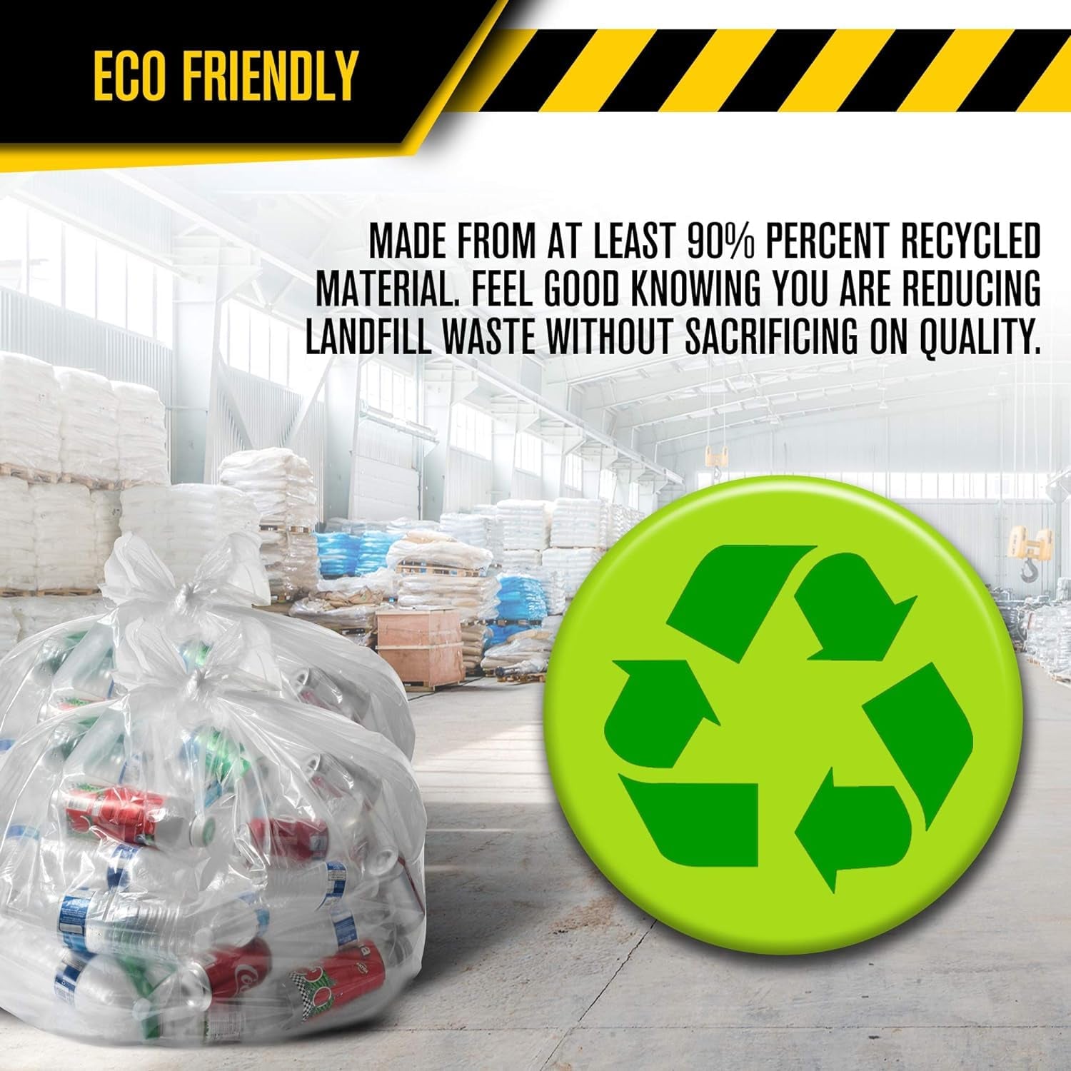 Heavy Duty 45 Gallon Trash Bags Huge 50 Count/W Ties) - 1.8 MIL - 38" X 45" - Large Black Plastic Garbage Bags for Contractor, Industrial, Home, Kitchen, Commercial, Yard, Lawn, Leaf