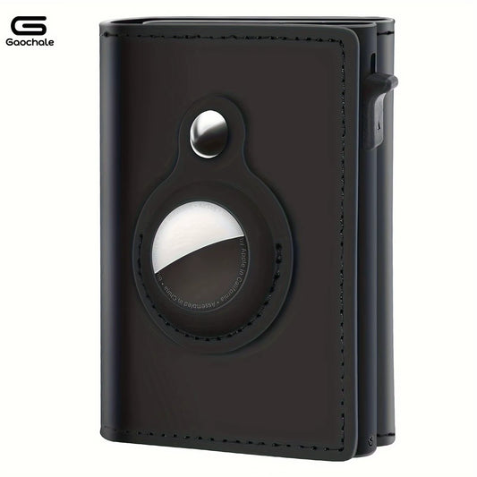 Airtag Wallet Genuine Leather Air Wallet RFID Technology Credit Card Holder with Minimalist Wallet for Men for Airtag (No A