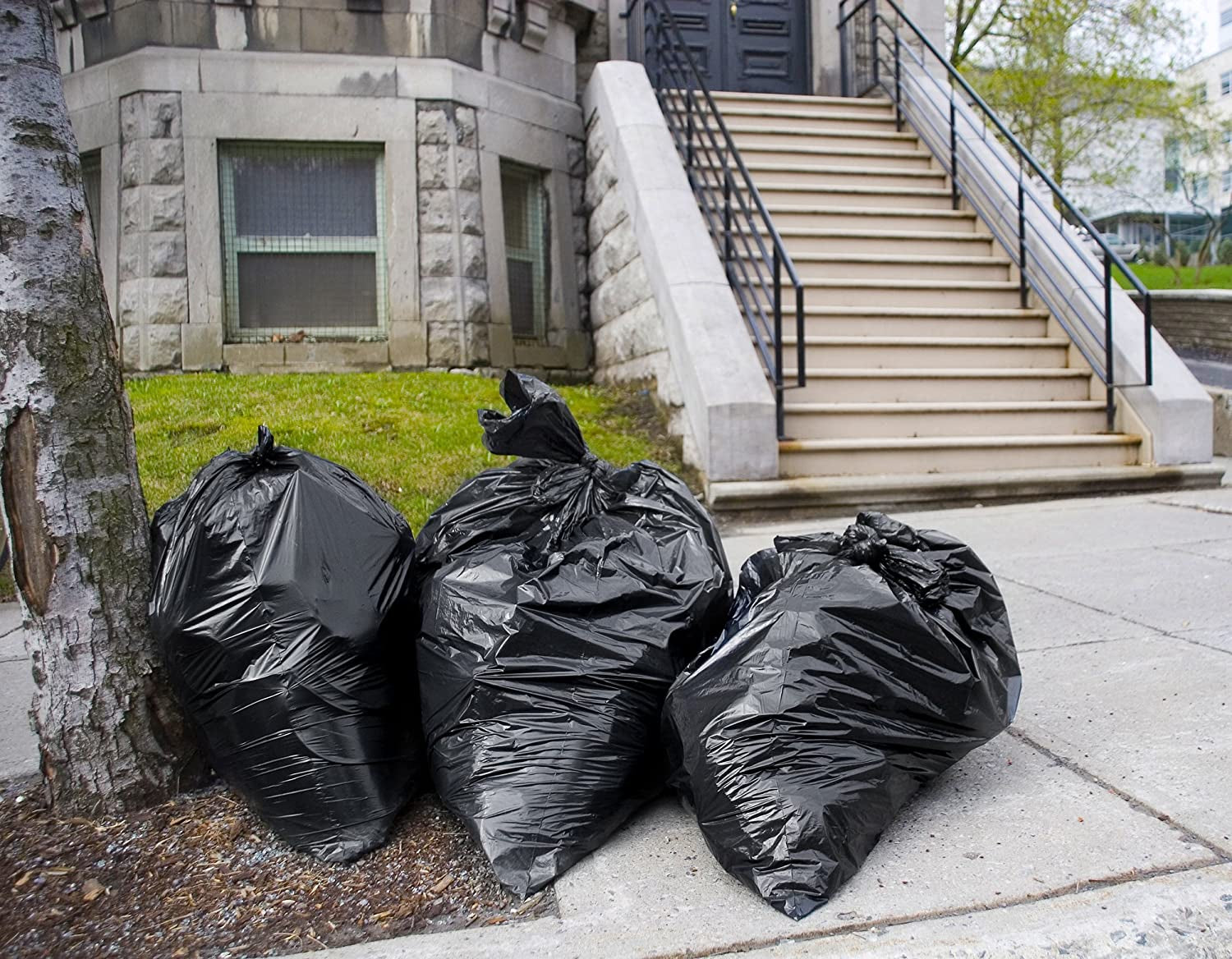 44-45 Gallon Trash Bags Heavy Duty, (Value 100 Bags W/Ties) Extra Large Black Trash Bags - 39 Gallon - 40 Gallon - 42 Gallon - 45 Gallon - Large Black Garbage Bags Heavy Duty
