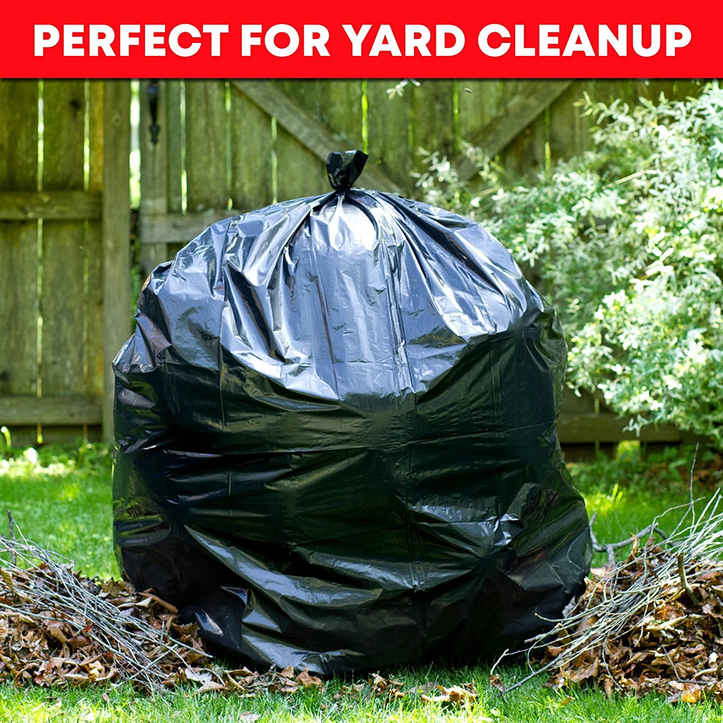 44-45 Gallon Trash Bags Heavy Duty, (Value 100 Bags W/Ties) Extra Large Black Trash Bags - 39 Gallon - 40 Gallon - 42 Gallon - 45 Gallon - Large Black Garbage Bags Heavy Duty
