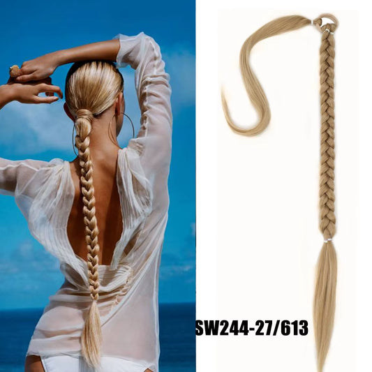 Synthetic Ponytail Long Straight Wig Extensions Boxing Braids 32 Inch Black Blonde Brown Hairstyle Hair Extensions for Women